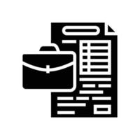 werk document het dossier glyph icoon vector illustratie