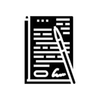 contract document papier glyph icoon vector illustratie