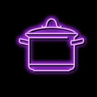koken pot Koken neon gloed icoon illustratie vector