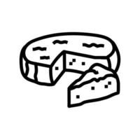 Brie kaas voedsel plak lijn icoon vector illustratie