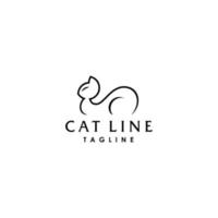 logo sjabloon over de schoonheid van luxe huisdieren beschreven met een kat zittend sierlijk ontworpen met gebogen en firma lijnen. vector
