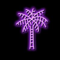 kokosnoot palm boom neon gloed icoon illustratie vector