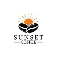 klassiek zonsondergang koffie logo ontwerp vector, kan gebruik voor uw handelsmerk, branding identiteit of reclame merk vector