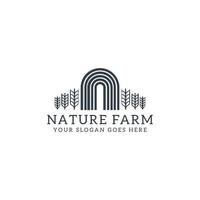 natuur boerderij logo ontwerpen, n logo vector, voorraad vector