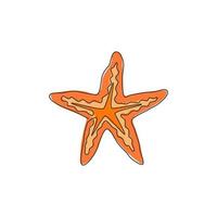 één enkele lijntekening van beauty sea star voor logo-identiteit. zeester mascotte concept voor asteroidea dier icoon. moderne doorlopende lijn tekenen ontwerp vectorillustratie vector