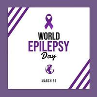 wereld epilepsie dag. Purper lint Aan wit achtergrond. vector