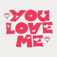 u liefde me typografie vector illustraion