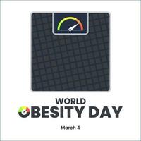 wereld zwaarlijvigheid dag viering poster evenement vector achtergrond illustratie concept in maart