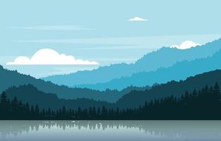 kalme berg boslandschap illustratie vector