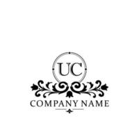 brief uc bloemen logo ontwerp. logo voor Dames schoonheid salon massage kunstmatig of spa merk vector