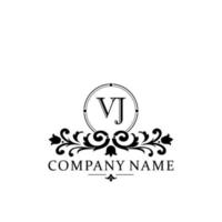 brief vj bloemen logo ontwerp. logo voor Dames schoonheid salon massage kunstmatig of spa merk vector