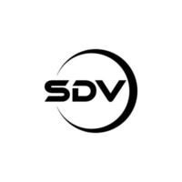 sdv brief logo ontwerp in illustratie. vector logo, schoonschrift ontwerpen voor logo, poster, uitnodiging, enz.