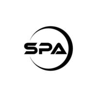 spa brief logo ontwerp in illustratie. vector logo, schoonschrift ontwerpen voor logo, poster, uitnodiging, enz.