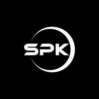 spk brief logo ontwerp in illustratie. vector logo, schoonschrift ontwerpen voor logo, poster, uitnodiging, enz.