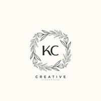 kc schoonheid vector eerste logo kunst, handschrift logo van eerste handtekening, bruiloft, mode, juwelen, boetiek, bloemen en botanisch met creatief sjabloon voor ieder bedrijf of bedrijf.