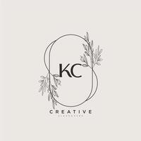 kc schoonheid vector eerste logo kunst, handschrift logo van eerste handtekening, bruiloft, mode, juwelen, boetiek, bloemen en botanisch met creatief sjabloon voor ieder bedrijf of bedrijf.