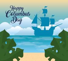 gelukkige columbus dag viering banner vector