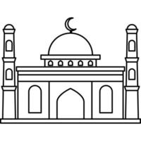 illustratie vector grafisch ontwerp hand- tekening stijl van moslim moskee
