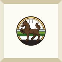 gemakkelijk paard logo embleem vector