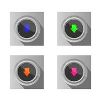 downloadknop ingesteld op witte achtergrond vector