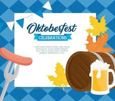 oktoberfest viering banner met houten biervat vector