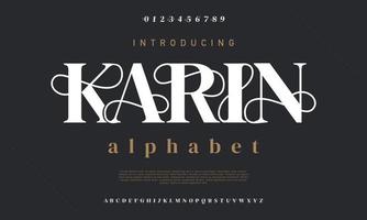 luxe karin doopvont mode alfabet lettertype. wijnoogst typografie vector