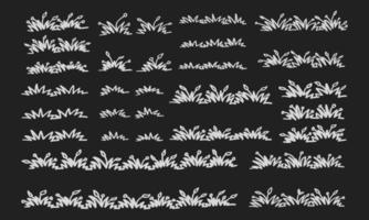 hand- getrokken gras symbool Aan schoolbord vector