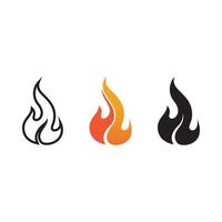 brand vlam logo icoon vector reeks ontwerp sjabloon