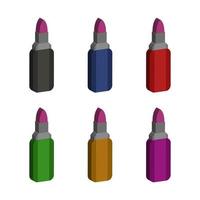 set lippenstift op witte achtergrond vector