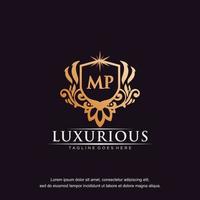 smp eerste brief luxe ornament goud monogram logo sjabloon vector kunst.