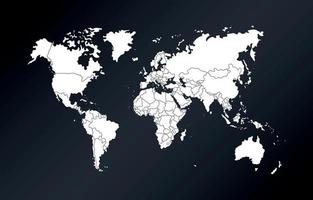 zwart en wit wereld kaart vector