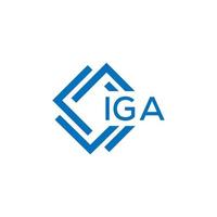 iga creatief cirkel brief logo concept. iga brief ontwerp. vector