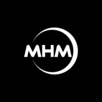 mhm brief logo ontwerp in illustratie. vector logo, schoonschrift ontwerpen voor logo, poster, uitnodiging, enz.