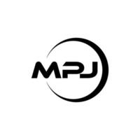 mpj brief logo ontwerp in illustratie. vector logo, schoonschrift ontwerpen voor logo, poster, uitnodiging, enz.