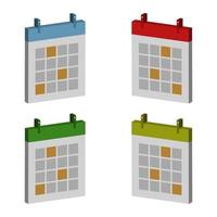 kalender ingesteld op witte achtergrond vector