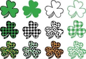 klaver blad Svg, Klaver blad Svg, luipaard klaver Svg, st patricks dag Svg, klaver Svg, plaid klaver Svg, besnoeiing het dossier voor cricut en silhouet vector