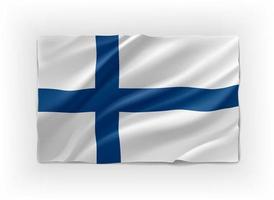 blauw en wit vlag van Finland. 3d vector voorwerp geïsoleerd Aan wit achtergrond