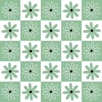 bloemen patroon. gecontroleerd plaid met een munt bloemen afdrukken. naadloos pastel achtergronden met klein bloemen voor een tafelkleed, jurk of andere textiel ontwerp. vector illustratie.