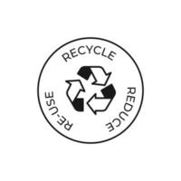 recyclen, hergebruik, verminderen vector icoon