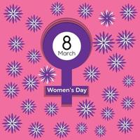 web8 maart vrouwen dag kaart ophalen post ontwerp met bloemen vector