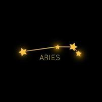 ram, sterrenbeeld in ruimte gouden dierenriem teken vector
