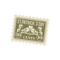 heilige Patrick dag vakantie retro port postzegel vector