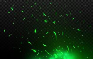 groen brand vonken, magie vlam vliegend deeltjes vector