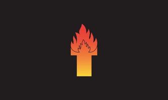 vlam brief t logo ontwerp vector sjabloon. mooi logotype ontwerp voor brand vlammen bedrijf branding.