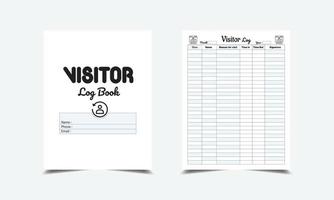 bezoeker log boek kdp interieur. bezoeker timing tracker log boek sjabloon. bezoeker logboek ontwerper vector