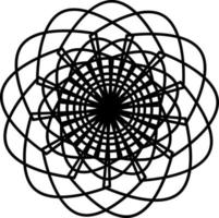 zwart en wit abstract spiraal mandala kunst ontwerp. brengen uw ontwerpen naar leven met deze verbijsterend abstract meetkundig mandala bloem illustratie vector