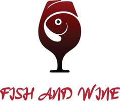 vis en wijn logo vector het dossier
