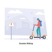 modieus scooter rijden vector