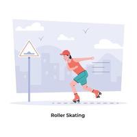 modieus rol het schaatsen vector