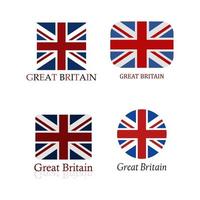 vlag van Groot-Brittannië ingesteld op witte achtergrond vector